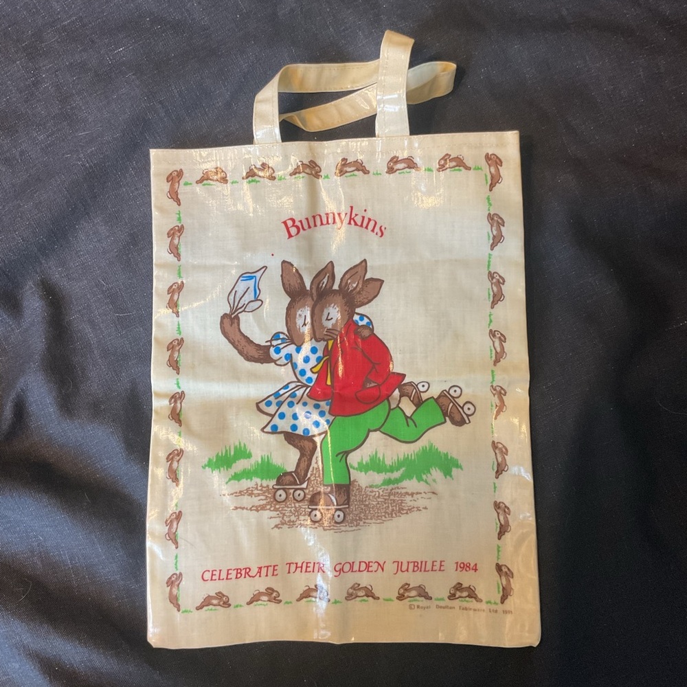 Bunnykins Vintage Roller Skating Tote Bag